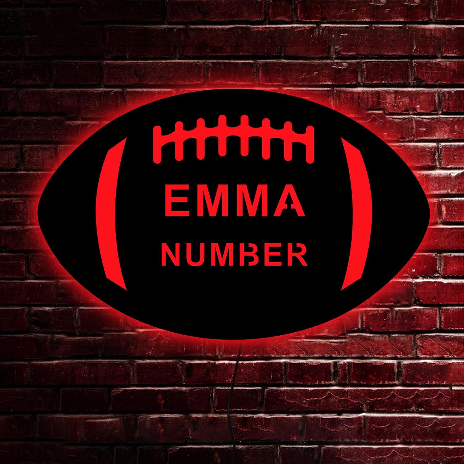 Personalized Football Sign, Custom Football Gift, Football Neon Sign, Football Lamp, Football Name Sign, Football Led Sign, Backlit Sign