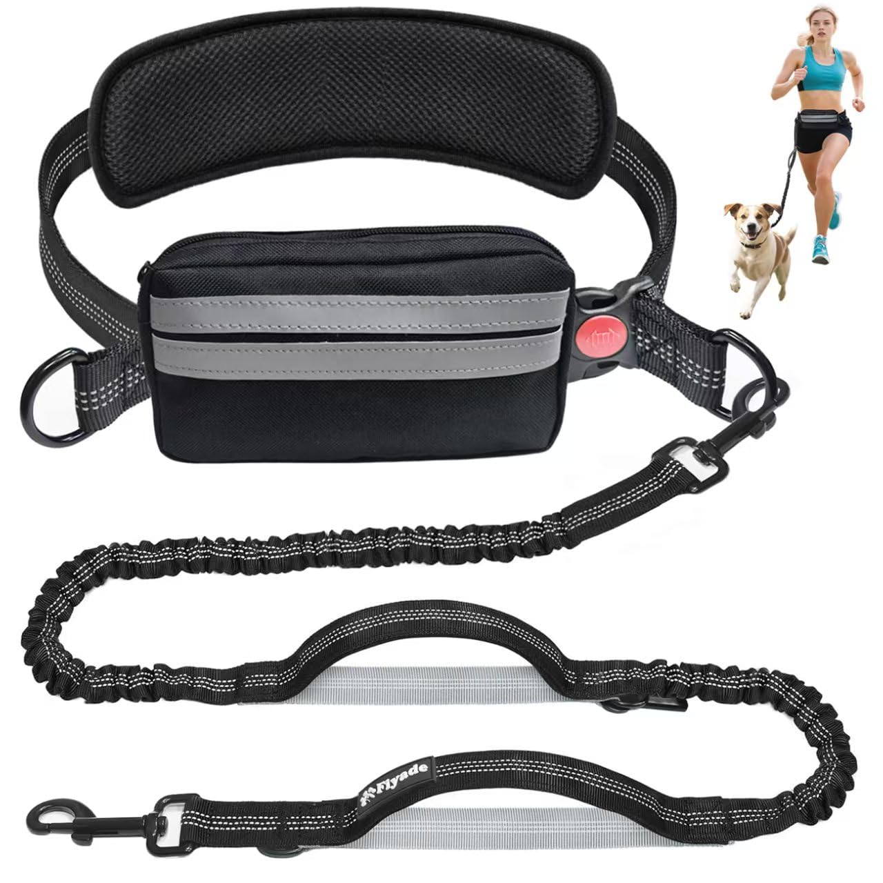 Running Leads for Dogs with Waist Belt Fiyade Hands Free Dog Lead