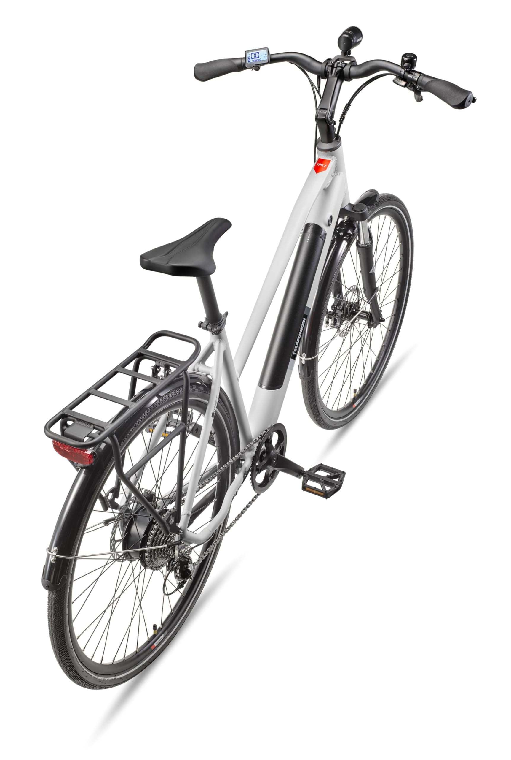 TELEFUNKEN E-Bike 28 Zoll Fahrrad | Trekking Pedelec mit 8-Gang Kettenschaltung & Scheibenbremsen | 250 W Heckmotor & integriertem 417,6 Wh Li-Ion-Akku | inkl. Panzerkabelschloss