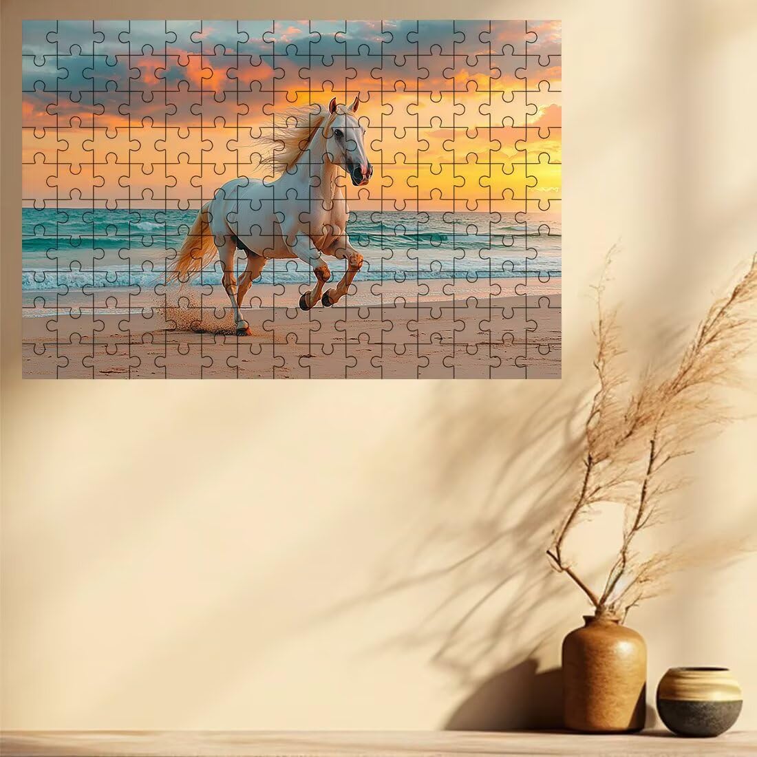 Puzzle 4000 elementów dla dorosłych, puzzle 4000 sztuk plaża, koń puzzle dla dorosłych z wykwintnym pudełkiem do pakowania, gry edukacyjne, duże drewniane puzzle na prezent dla kobiety obraz dekoracja
