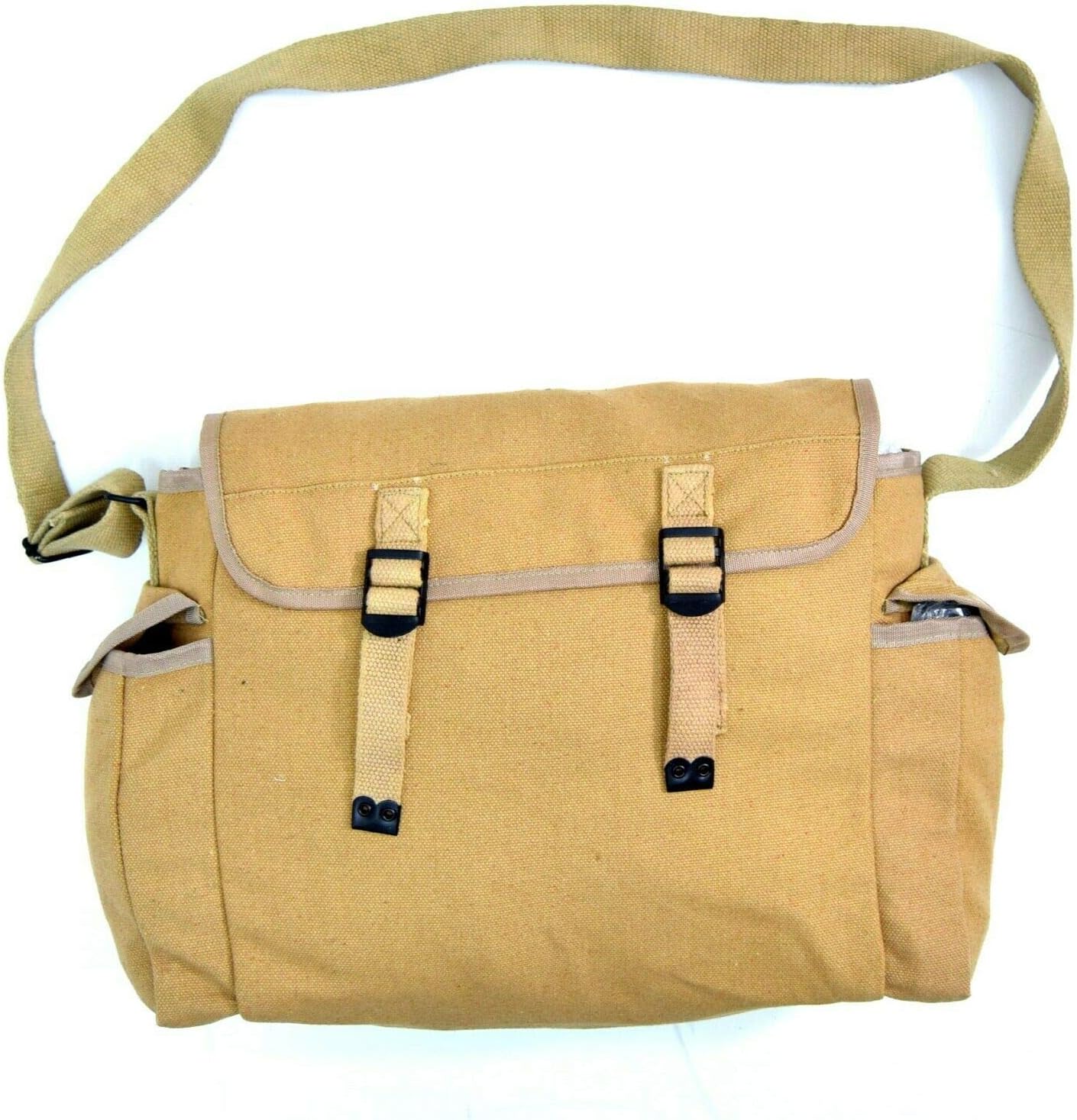 US Army WW2 Style Khaki Shoulder Bag | Military Canvas Messenger Bag, Vintage Tactical Side Bag for Travel, Hiking, Work, Casual Use, Durable Adjustable Strap Satchel UK