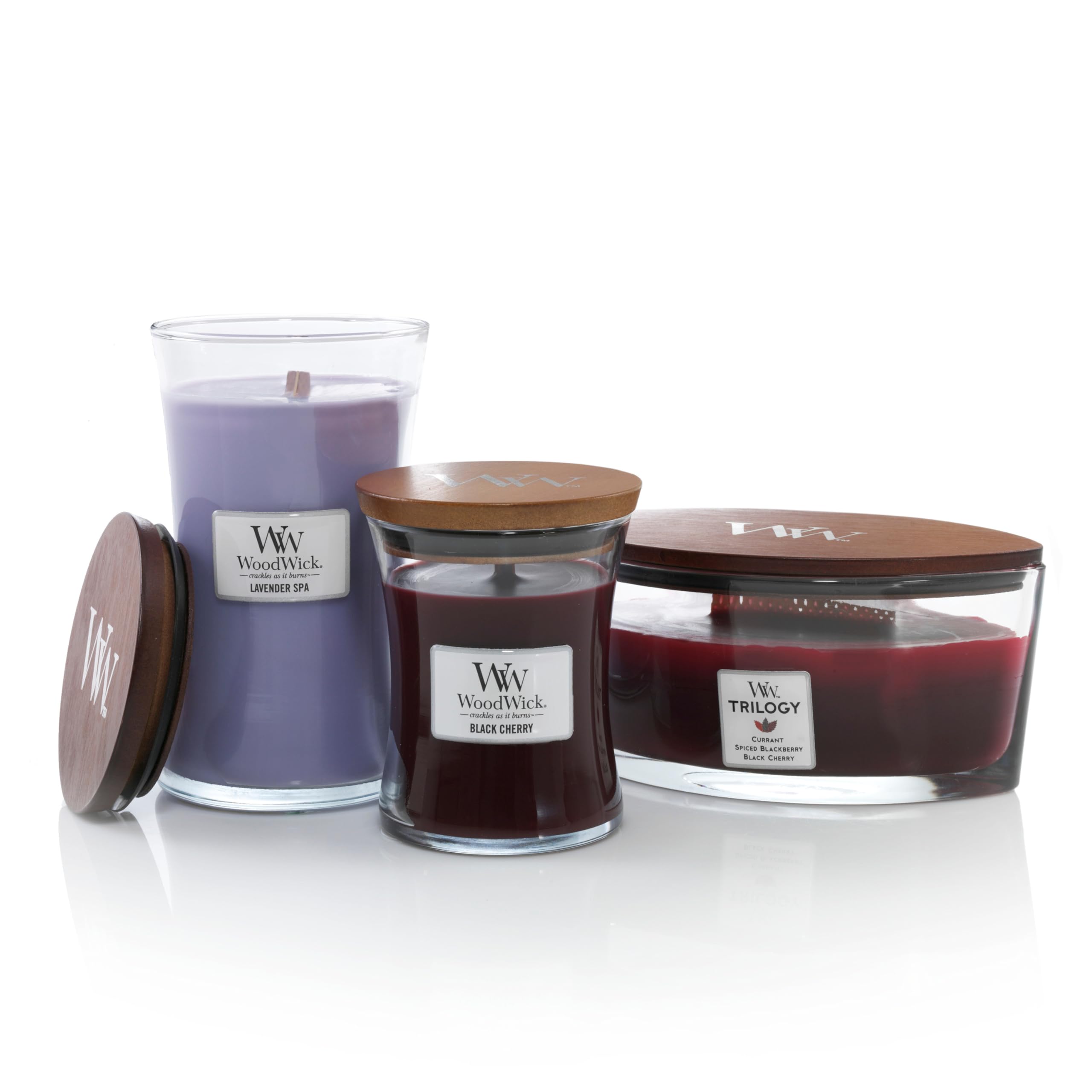 WoodWick | Candela grande | Mora speziata | Ottimo regalo per donne