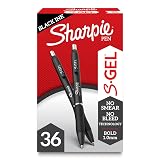 Sharpie S Gel Pens, Bold Point, 1.0 mm, Black Barrel, Black Ink, Pack Of 36 Pens – view 1