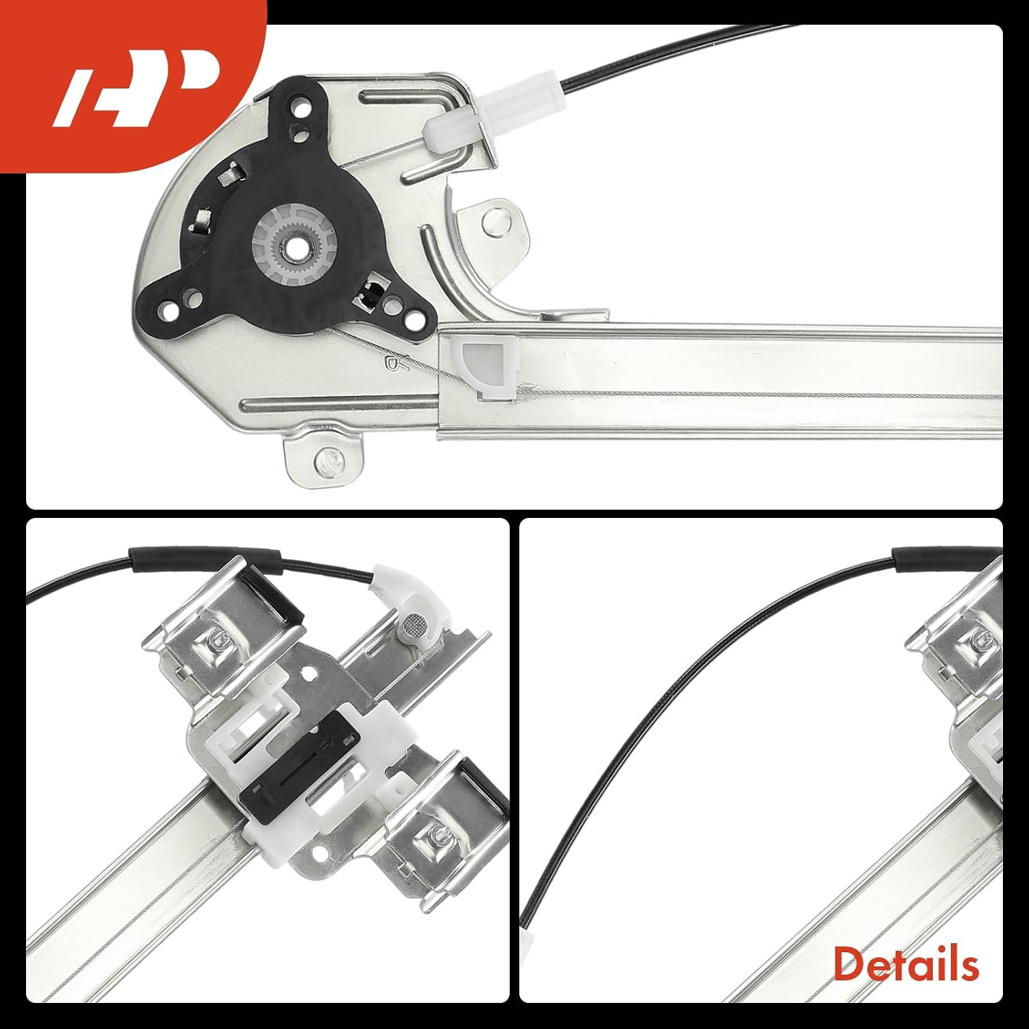 A-Premium Power Window Regulator Rear Passenger Side Compatible with Buick Lesabre 2000-2005, Without Motor