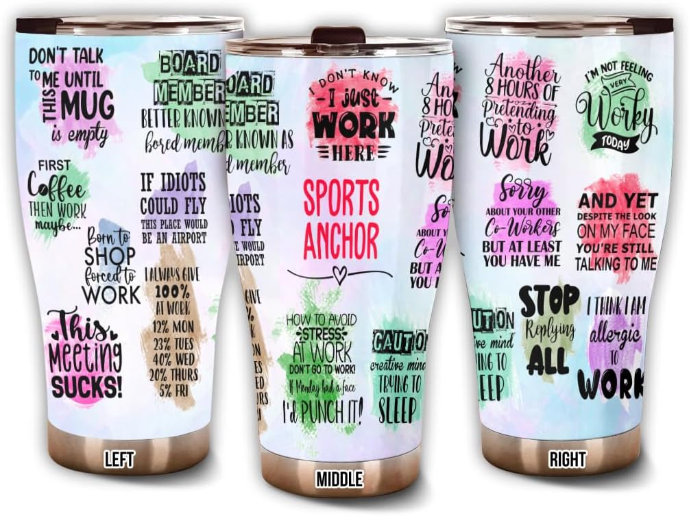 Thank You Sports Anchor Tumbler Stainless Steel 30oz, Coworkers Appreciation Gifts for Women Men, Funny Office Work Employees Staffs Driking Coffee Cup For Birthday Christmas