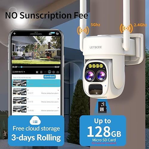 Miniatura 8 de Cámaras de seguridad inalámbricas para exteriores para seguridad del hogar, cámaras Alexa de energía solar, cámara exterior de visión de 360 grados,