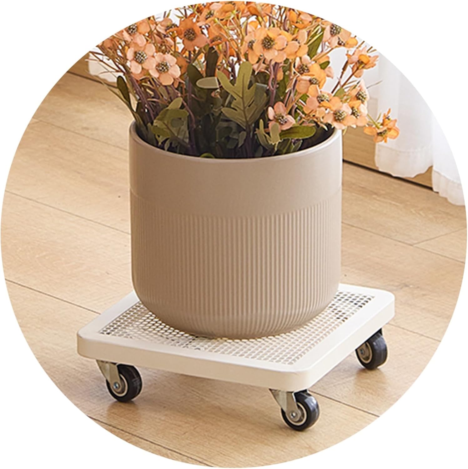 Plant-Racks Bonsai Shelf with Wheels Plant Stand Mobile Base Carbon Steel Flower Pot Tray for Moving Potted Plants Indoor Outdoor Balcony Garden(30 * 30 * 7cm)