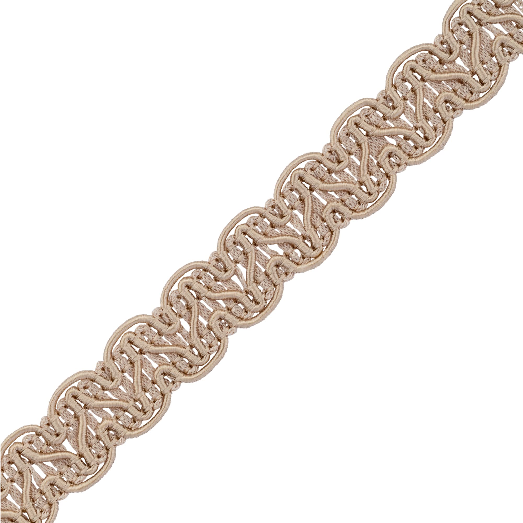 Gimp Furnishing Braid 14mm Wide Upholstery Edging Trim, Gold Lace-Colour Braid for Cushions, Curtains, Woven Fabric Trimming, Gimp Braid, Piping Trim, Decorative Trim, Sewing Trims (Beige,1m)