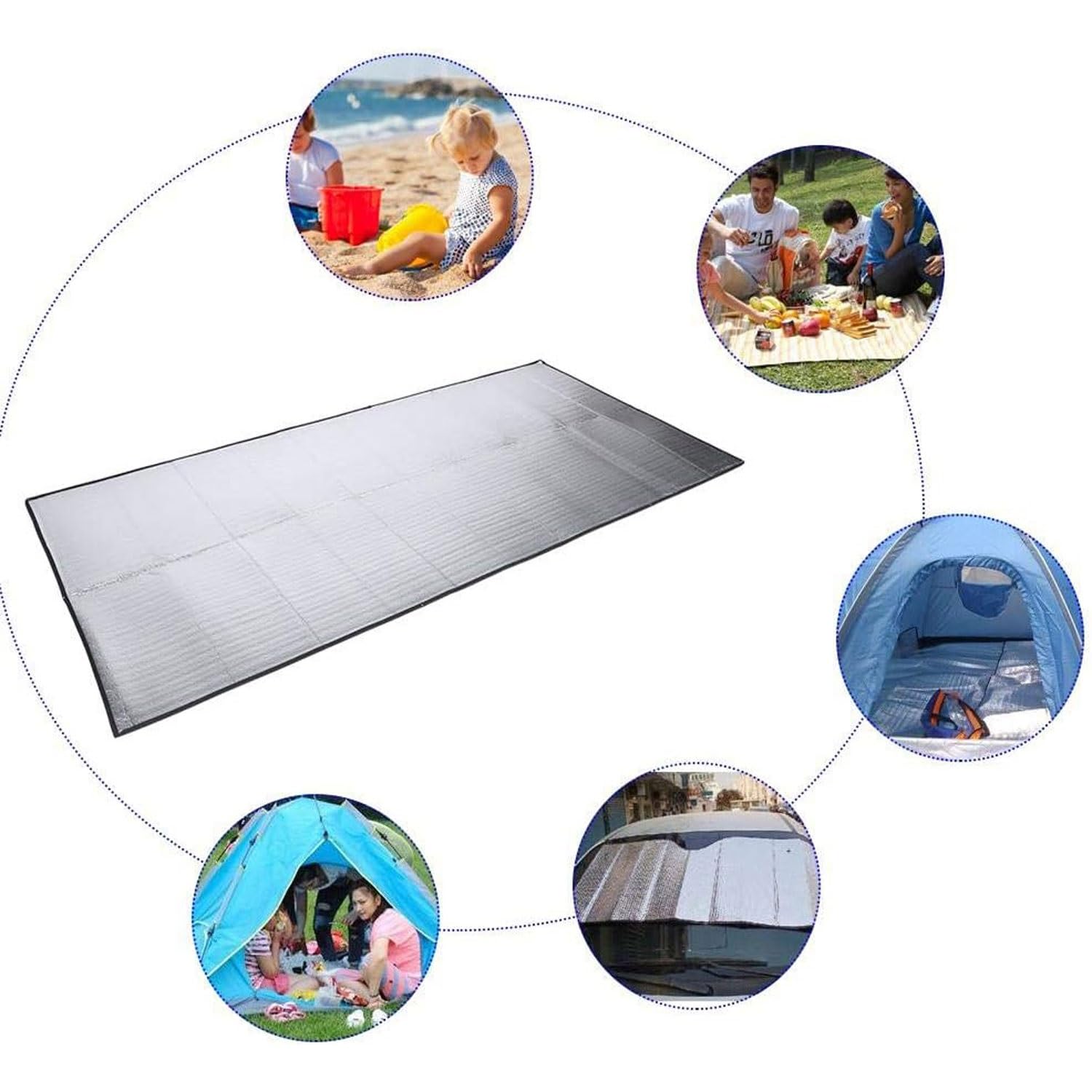 ApuaVireo&Co Colchoneta de Aluminio for Acampar, colchonetas de Espuma, colchoneta for Dormir, Manta Aislante, colchoneta Plegable for Tienda de campaña, colchoneta térmica, 9 mm de Grosor.