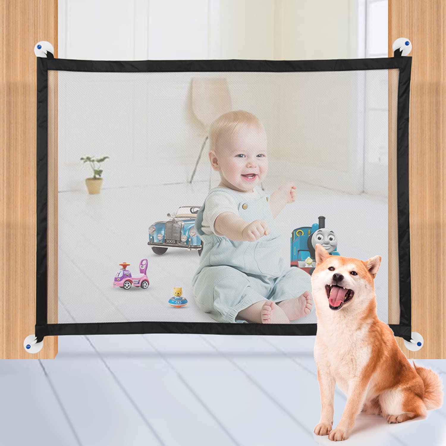 Buy Pet Gate 35.4"x27.5" ,Baby Gate,Magic Gate Portable Folding mesh