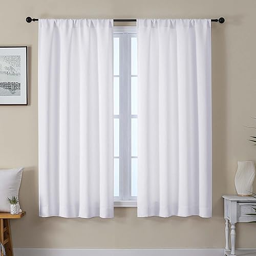Miniatura 57 de Gwine - Cortinas opacas negras para dormitorio de 84 pulgadas de largo, juego de 2 paneles, cortinas sólidas reductoras de ruido con aislamiento