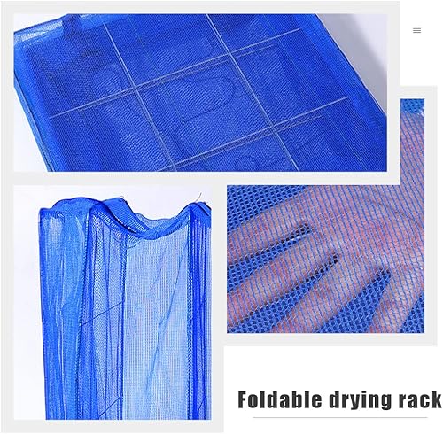 Miniatura 9 de BESPORTBLE Red de malla colgante de 3 capas para secar, secadora de malla plegable con cremallera para brotes, frutas, flores, verduras, pescado,