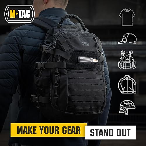 Miniatura 5 de M-Tac 223 Parche táctico de moral  Sujetadores de gancho impresos de combate del ejército (negroGID 223)