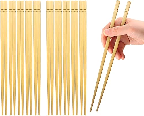 10 pares de palillos de 9.5 pulgadas x 10 pares, reutilizables, diseño simple y minimalista, más opciones de tamaño de 7"9.5"12"
