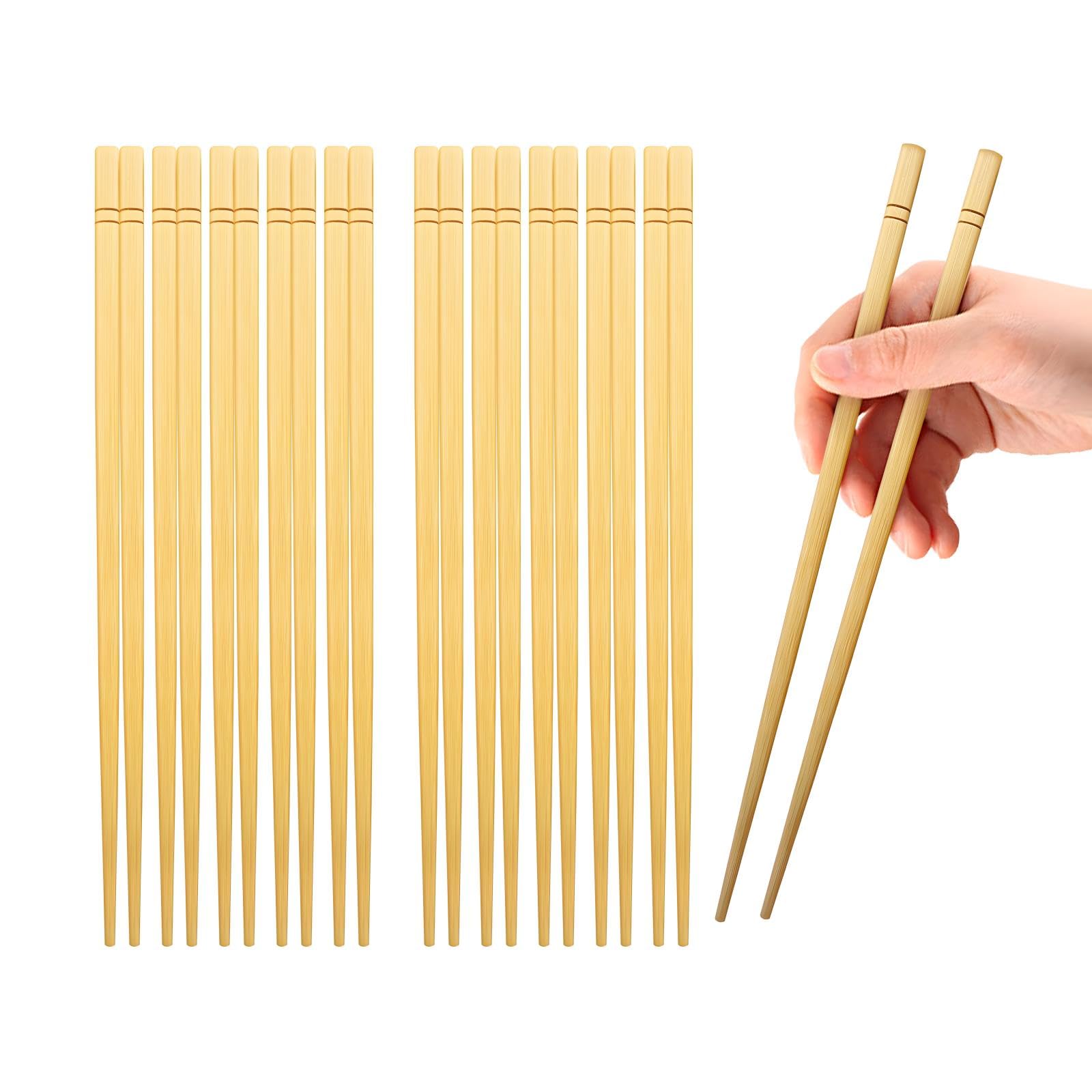 9.5 Inch X 10 Pairs Chopsticks,Reusable,Simplea and Minimalistic Design,More Size Choices 7"/9.5"/12"