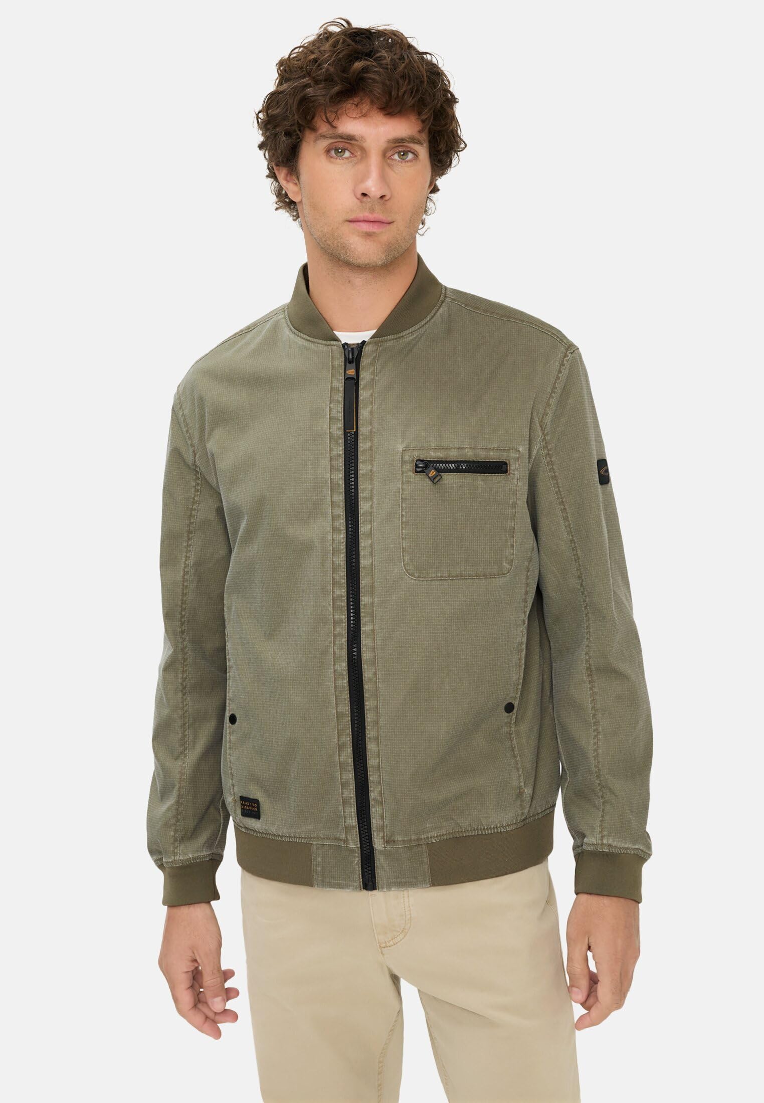 camel active Herren Blouson mit Bomberkragen | Windabweisende Jacke mit Bomberkragen aus strapazierfähigem Ribstop im Regular Fit für Freizeit und Alltag