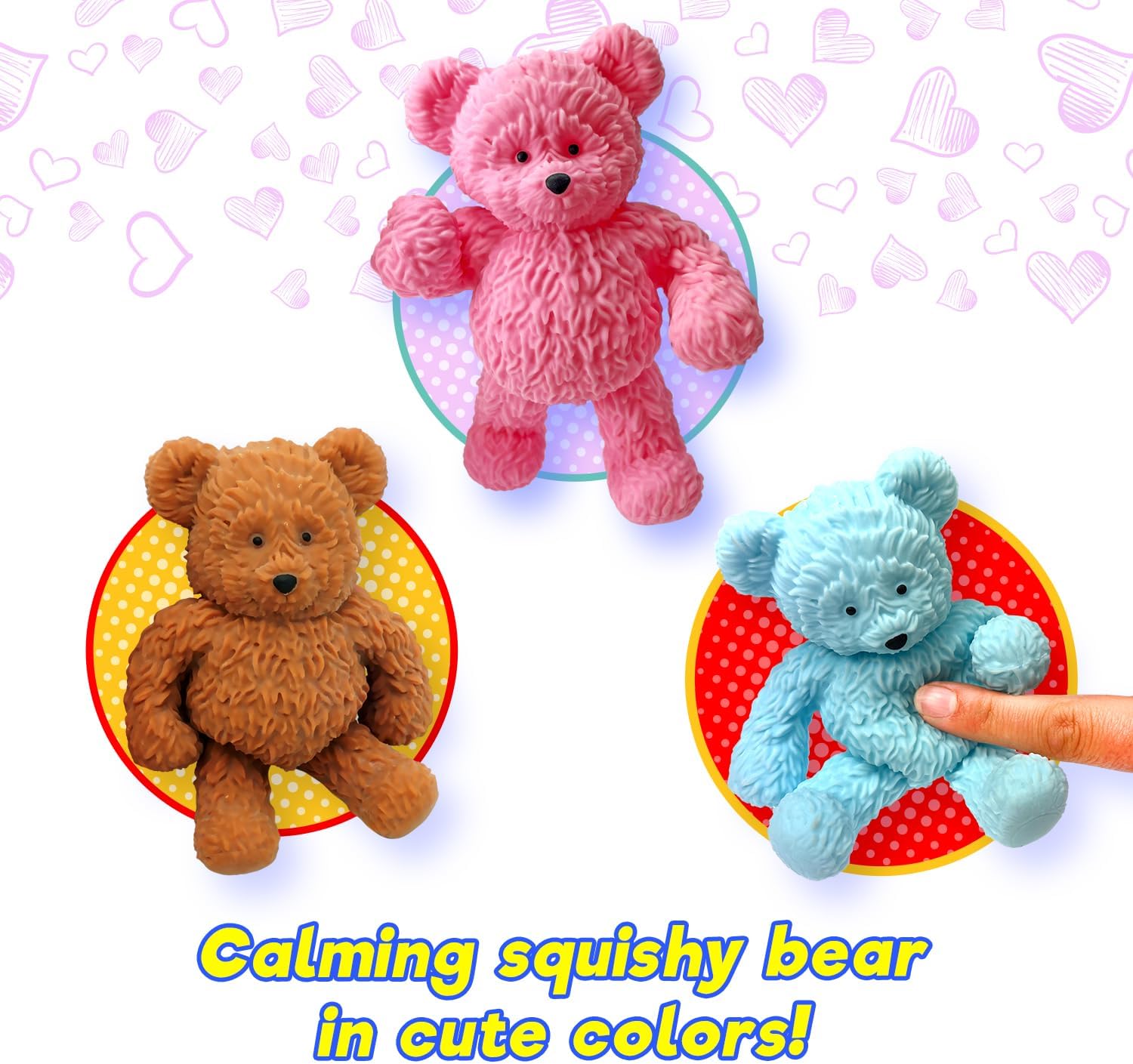 JA-RU Jumbo Squishy Gummy Bear Toy (12 Bears Assorted) Mochi Squishy Toys for Kids. Animal Squeeze Toy. Stress Relief Fidget Toys. Party Favors & Easter Basket Stuffers. 3711-12s