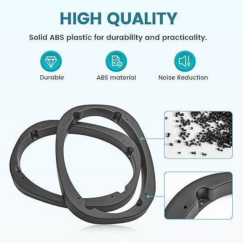 Miniatura 6 de Adaptador de anillo espaciador de altavoz de plástico universal 6 x 9 pulgadas, adaptador de soporte de montaje para altavoz de automóvil de 6 x 9