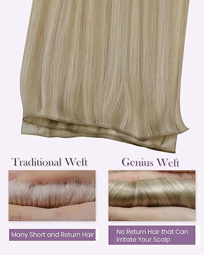 Miniatura 102 de LaaVoo Extensiones de cabello humano real para coser, extensiones de cabello humano de doble trama, color negro azabache, 18 pulgadas, 3.53 onzas