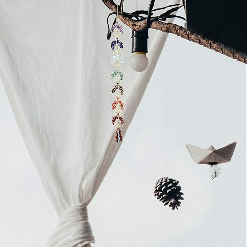 Miniatura 9 de Jovivi Paquete – 2 artículos de adorno colgante de árbol de la vida de doble corazón, 7 chakras reiki curativo percha + 7 chakras árbol de la vida,