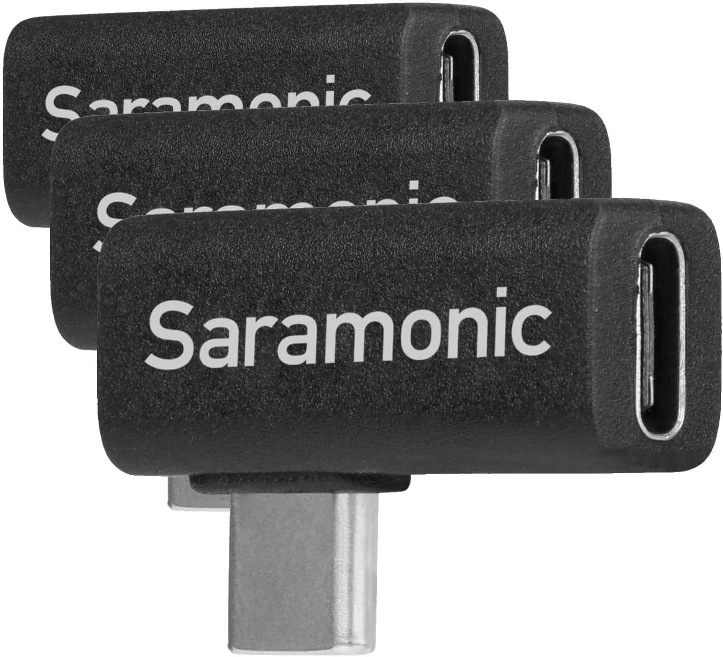 Saramonic Right-Angle USB-C Adapter, 90-Degree Male-to-Female Type-C Adapter Ideal for Devices in Gimbals & Tight Spaces (SR-C2005) (Pack of 3)