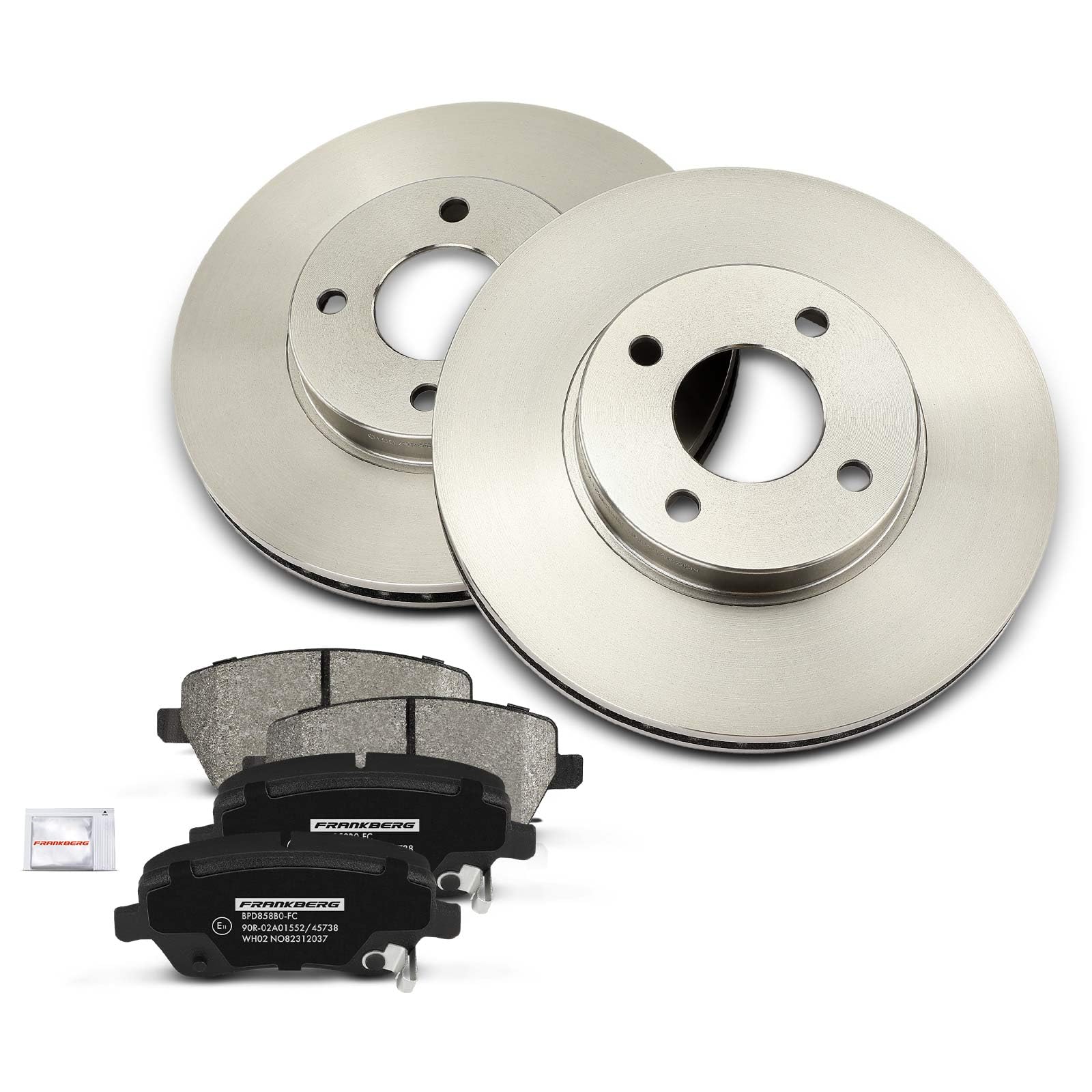 Frankberg Set freni incl. 2x Dischi Freno + 4x Pastiglie dei Freni Anteriore Compatibile con Micra IV K13K K13KK Note E12 Replace# D10601HA7B