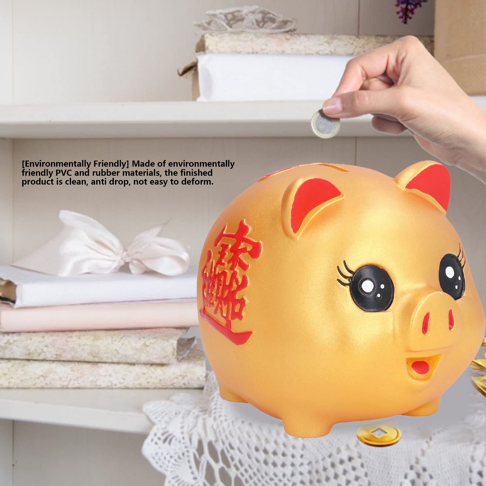 Alcancía Cerdito De Vinilo Rosa - Hucha Infantil Para Ahorrar - Decoración De Escritorio Divertida
