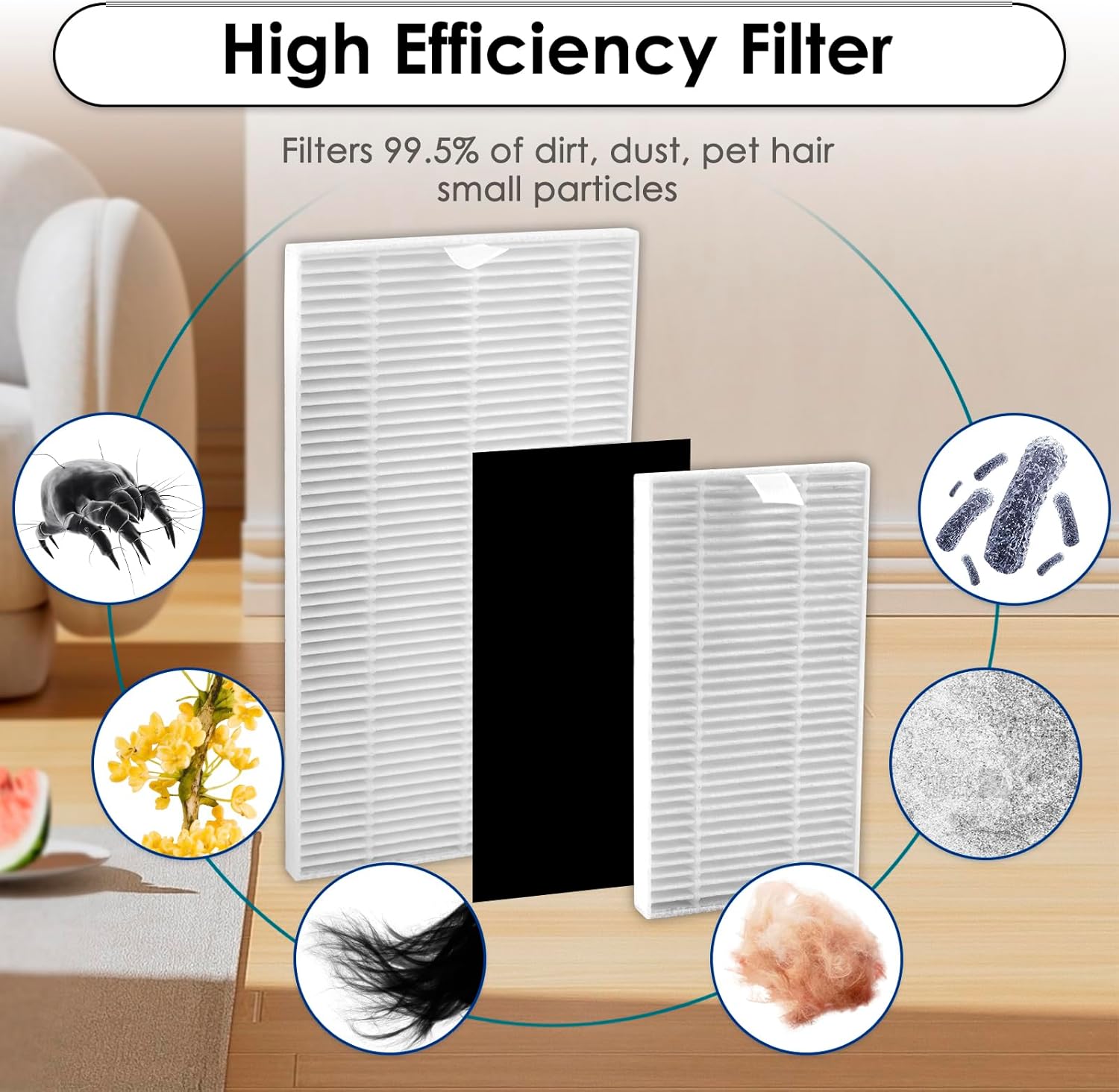 (16 Pack) M2 Pro Replacement Parts for Lefant M2 Pro/ M2S Pro Robot Vacuum, 1 Roller Brush, 4 Side Brushes, 4 HEPA Filters with Foam Filters, 2 Mop Pads, 4 Dust Bags, 1 HEPA Filter for Base Station