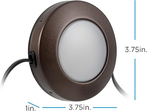 Miniatura 10 de Enbrighten Spectrum - Discos LED, 6 discos, multicolor o blanco, regulables, luces debajo del mostrador, luces debajo del gabinete, luces de disco,