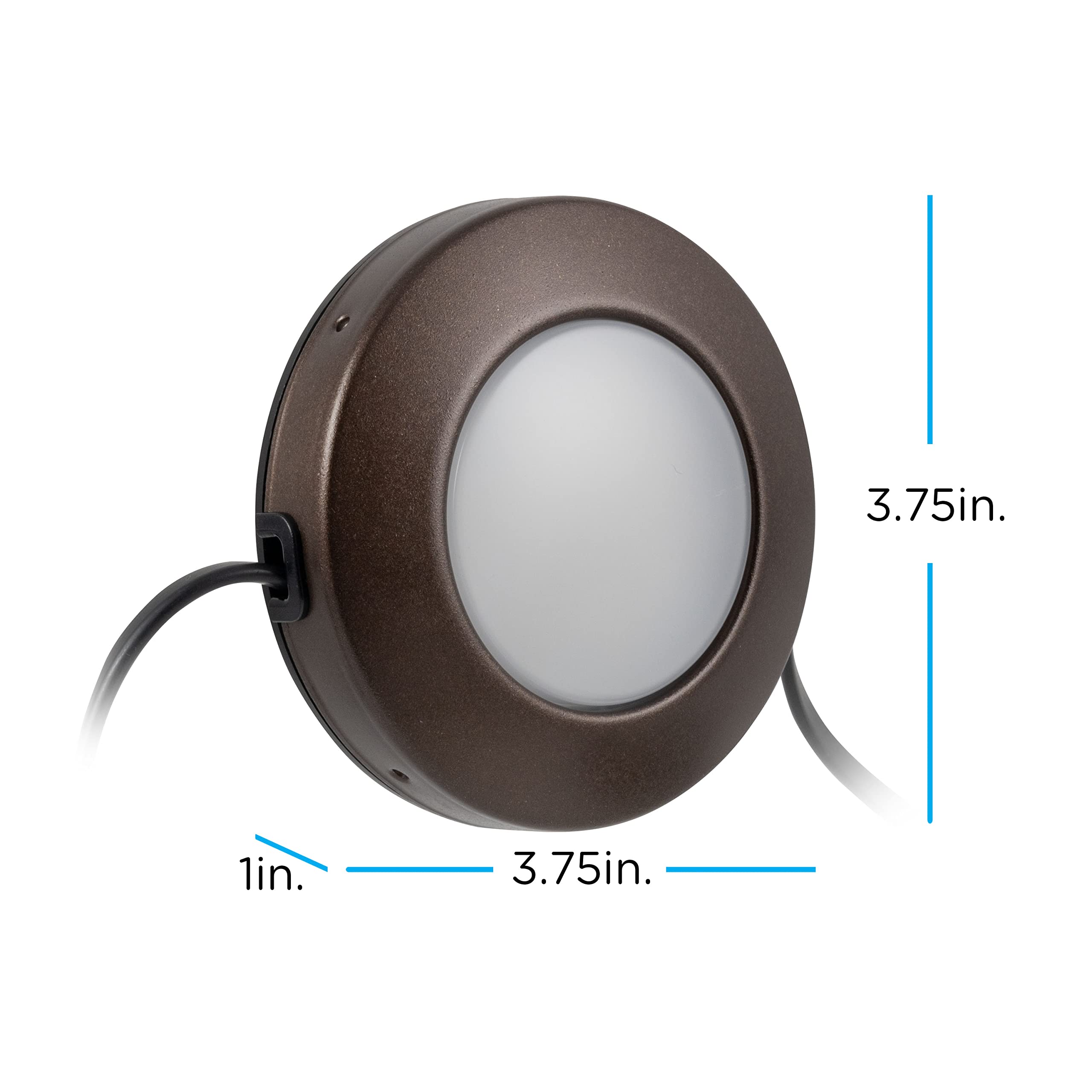 ENBRIGHTEN Spectrum LED Pucks, 9 Puck, Multicolor or White, Dimmable, Under Counter Lights, Under Cabinet Lights, Puck Lights, Mountable Remote Control, 44092, Black