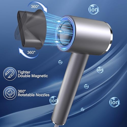 Miniatura 5 de DRSPEE - Secador de pelo de 110000 RPM con difusor, secadora de pelo de alta velocidad para secado rápido, secador de pelo iónico negativo con