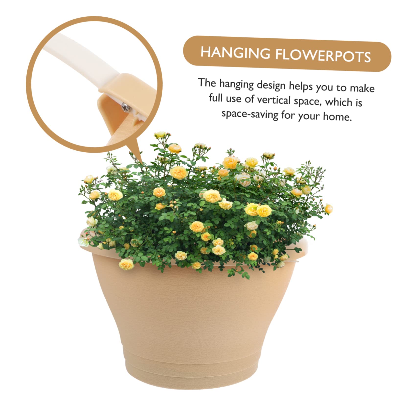 ibasenice 2pièces Lot de Pots De Fleurs Suspendus pour Plantes Jardinières Simples Et Pratiques pour Balcon Ou Mur