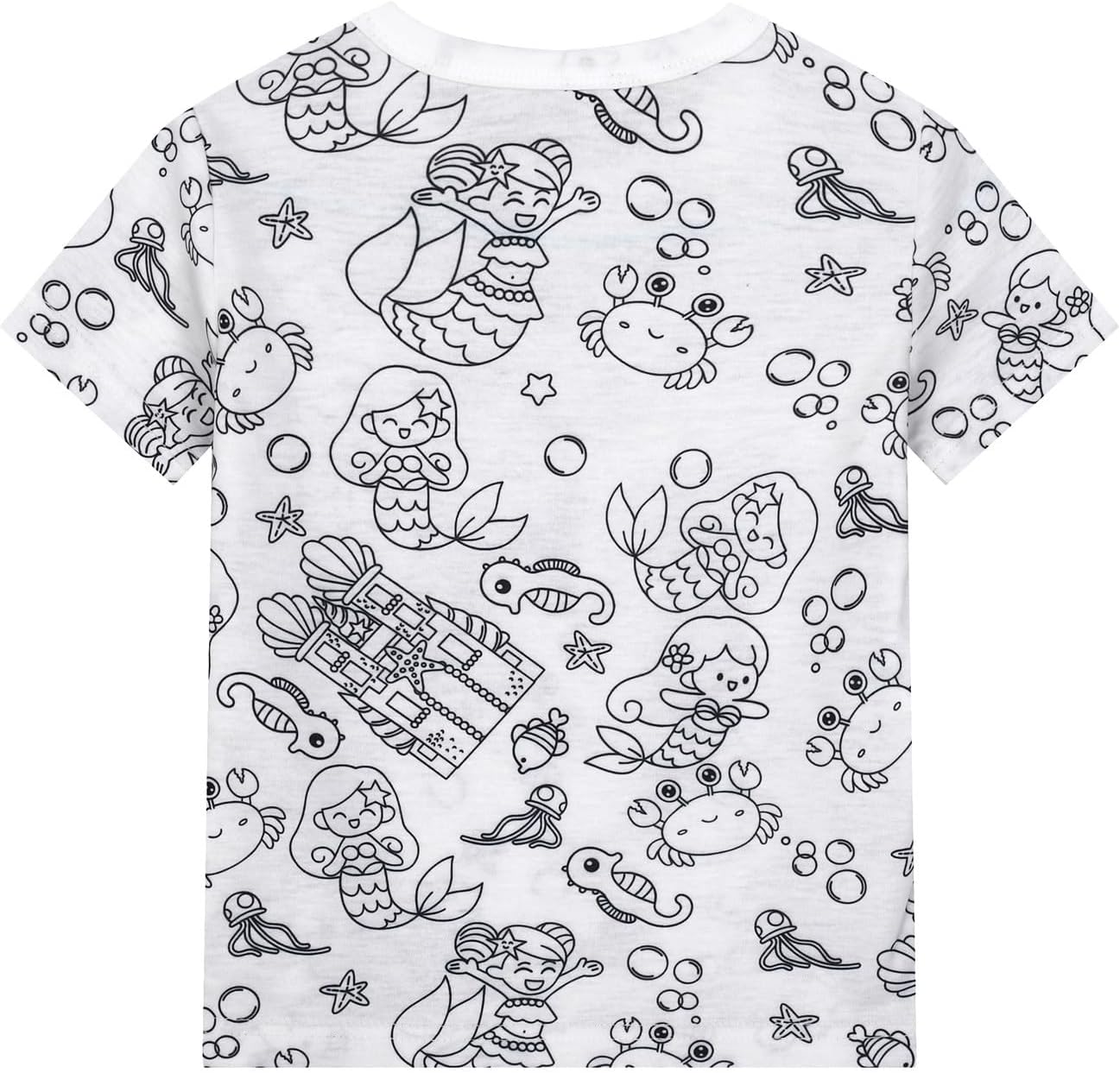 Kids Coloring Set DIY Hand Painted Short Sleeve T Shirt Shorts Colorable Pa𝙟𝙖𝙢𝙖𝙨 2 Piece 𝙎𝙡𝙚𝙚𝙥wear Boys Girls 2-13