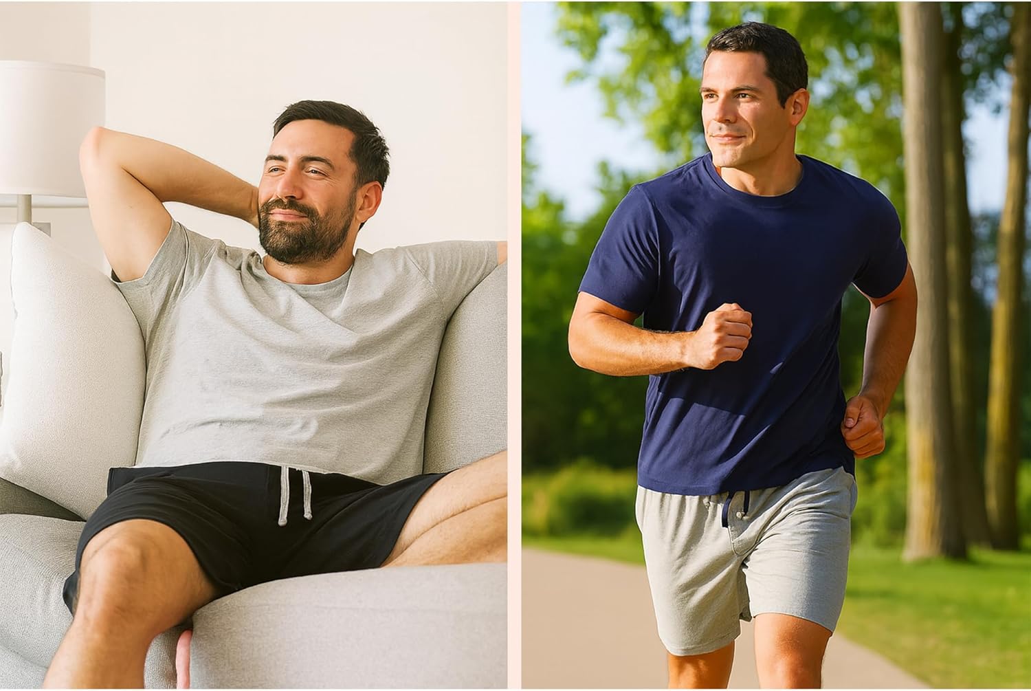 Hanes Men’s Sleep Shorts 2 Pack - Cotton, 7.5" Inseam, Athletic, Pajamas, Soft Loungewear, Pantalones Cortos - Image 2