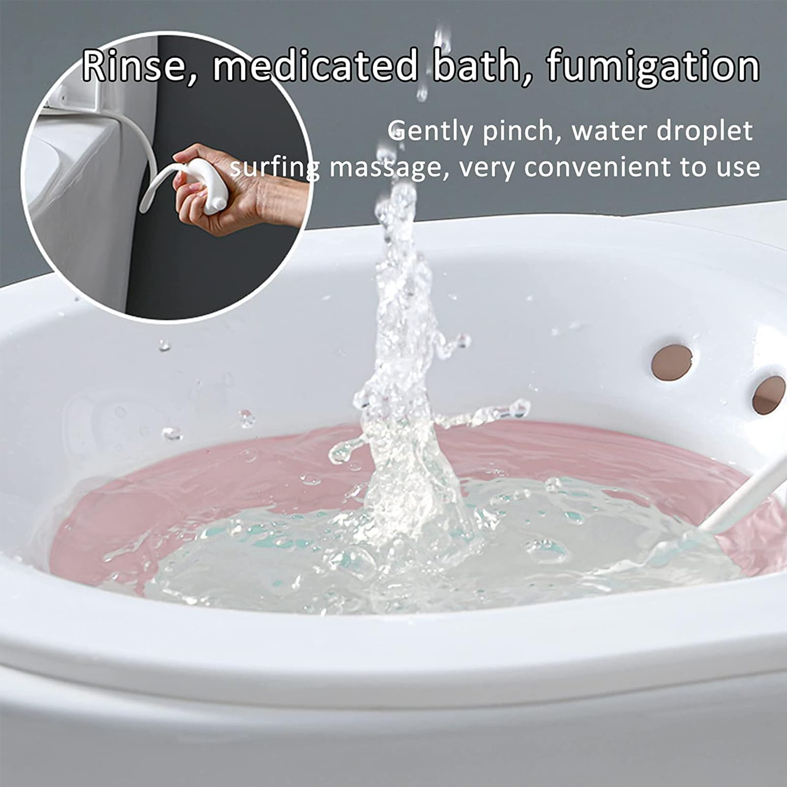 Baño De Asiento Plegable para Inodoro, Lavabo De Baño De Asiento Portátil para Tratamiento De Hemorroides, Cuidado Posparto, Mujeres Embarazadas, Cuidado Perineal Y Ancianos