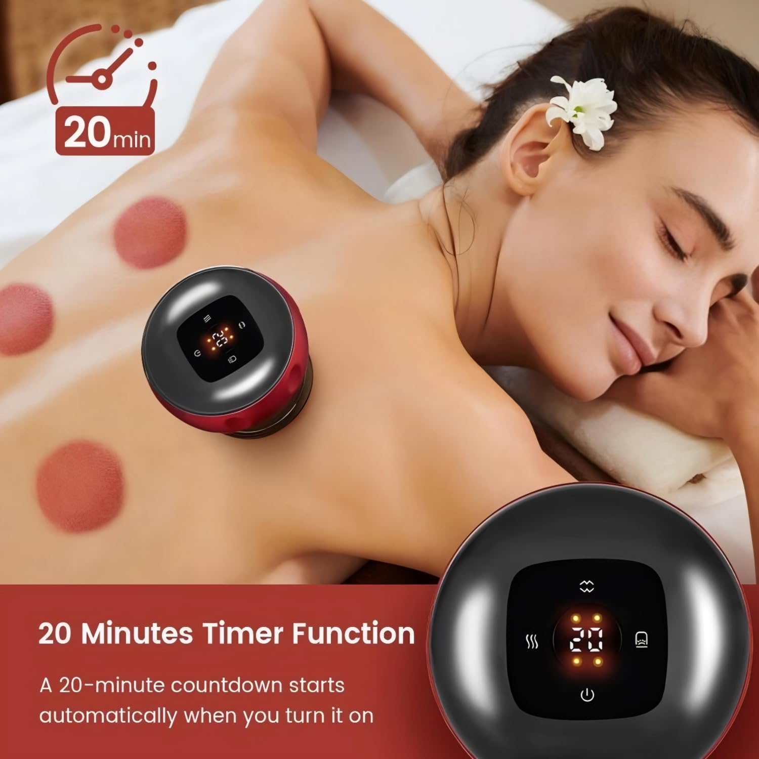 VISUAL ARREST Electric Cupping Therapy Cup Machine Massager for Neck, Shoulder & Back Pain 12 Modes & 6 Suction Levels for Full Body Massage Adjustable Suction & Heat Therapy Device Muscle Recovery Relaxation (Red) VISUAL ARREST Electric Cupping Therapy Cup Machine Massager for Neck, Shoulder & Back Pain 12 Modes & 6 Suction Levels for Full Body Massage Adjustable Suction & Heat Therapy Device Muscle Recovery Relaxation (Red)