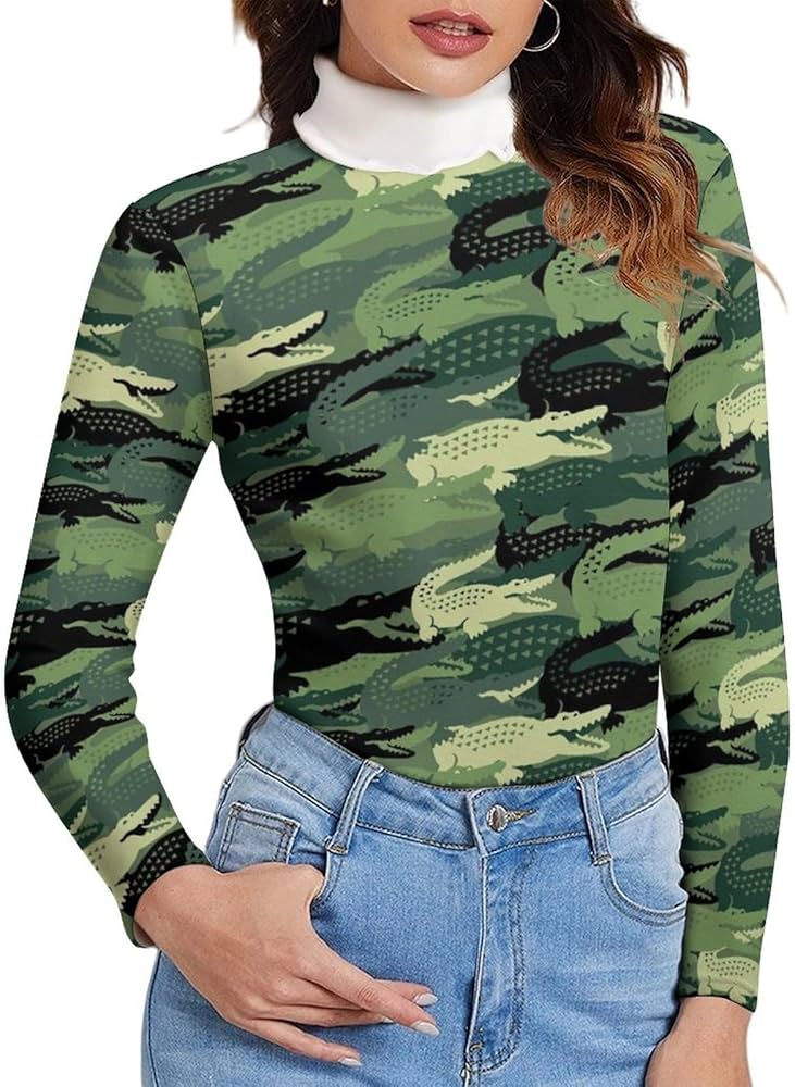Amazon.co.jp: セーター レディース ニット 迷彩柄 カモフラージュ 鰐