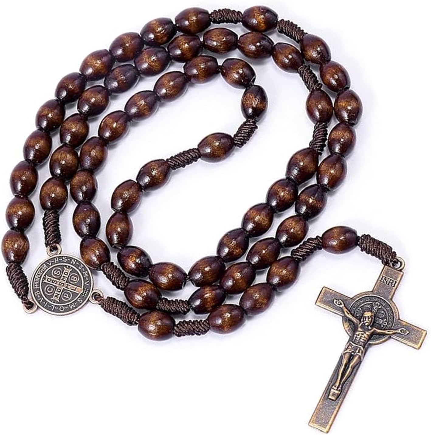 Elegant Rosary Beads for Catholic Men - Smooth Prayer Beads with Durable Crucifix for Meditation and Daily Wear