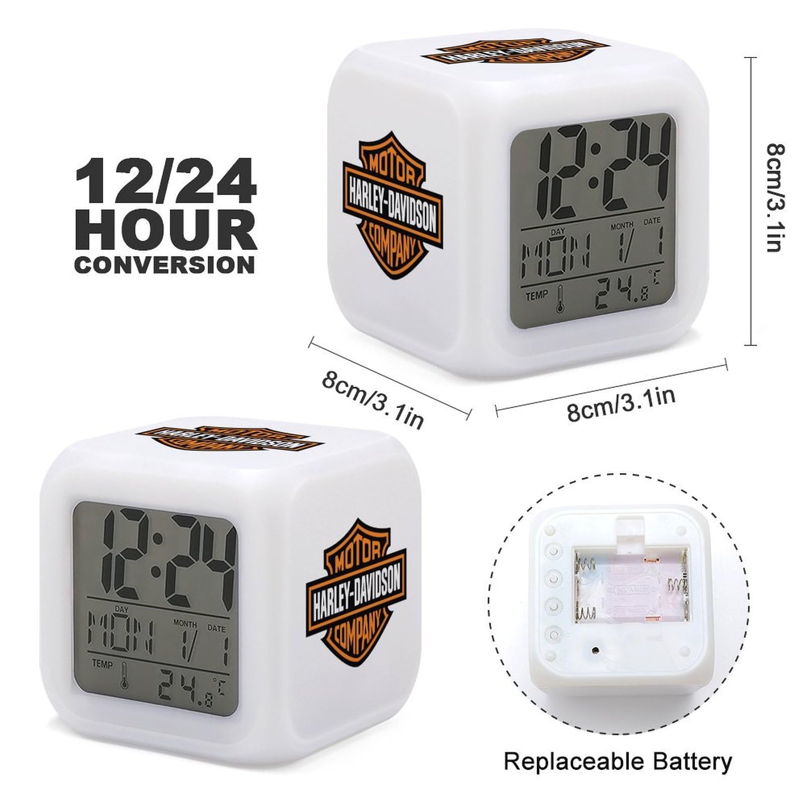 Amazon.co.jp: ハーレーダビッドソン目覚まし時計 アナログ 大音量
