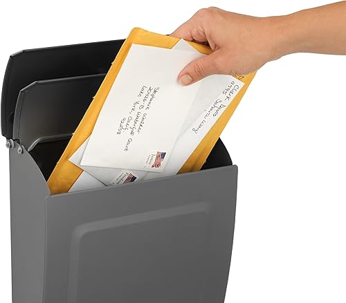 Miniatura 3 de Architectural Mailboxes 2594GR-10 Buzón de montaje en pared con bloqueo de Aspen color grafito pequeño