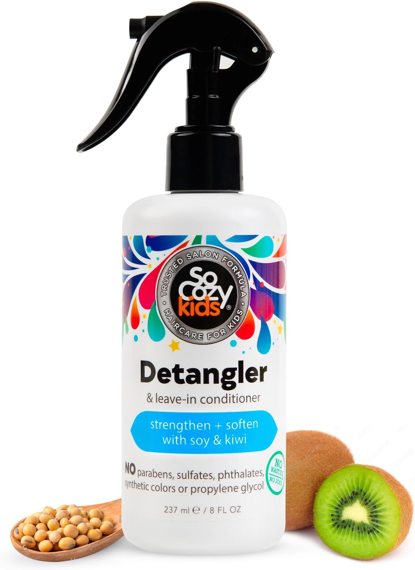 SoCozy Detangler Leave-In Conditioner Spray For Kids Hair, Fruity-Tutti, 8 Fl Oz (Pack of 1)