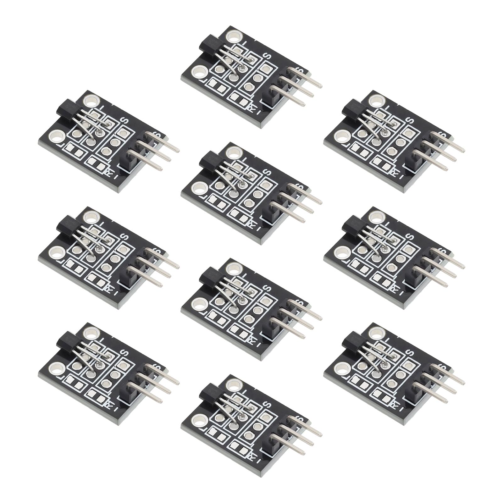 LT Easiyl 10pcs Hall Effect Magnetic Sensor Module KY-035 3.3 V-5 V Digital Voltage Signal Analog Module Compatible with A-rduino PIC AVR Smart Car