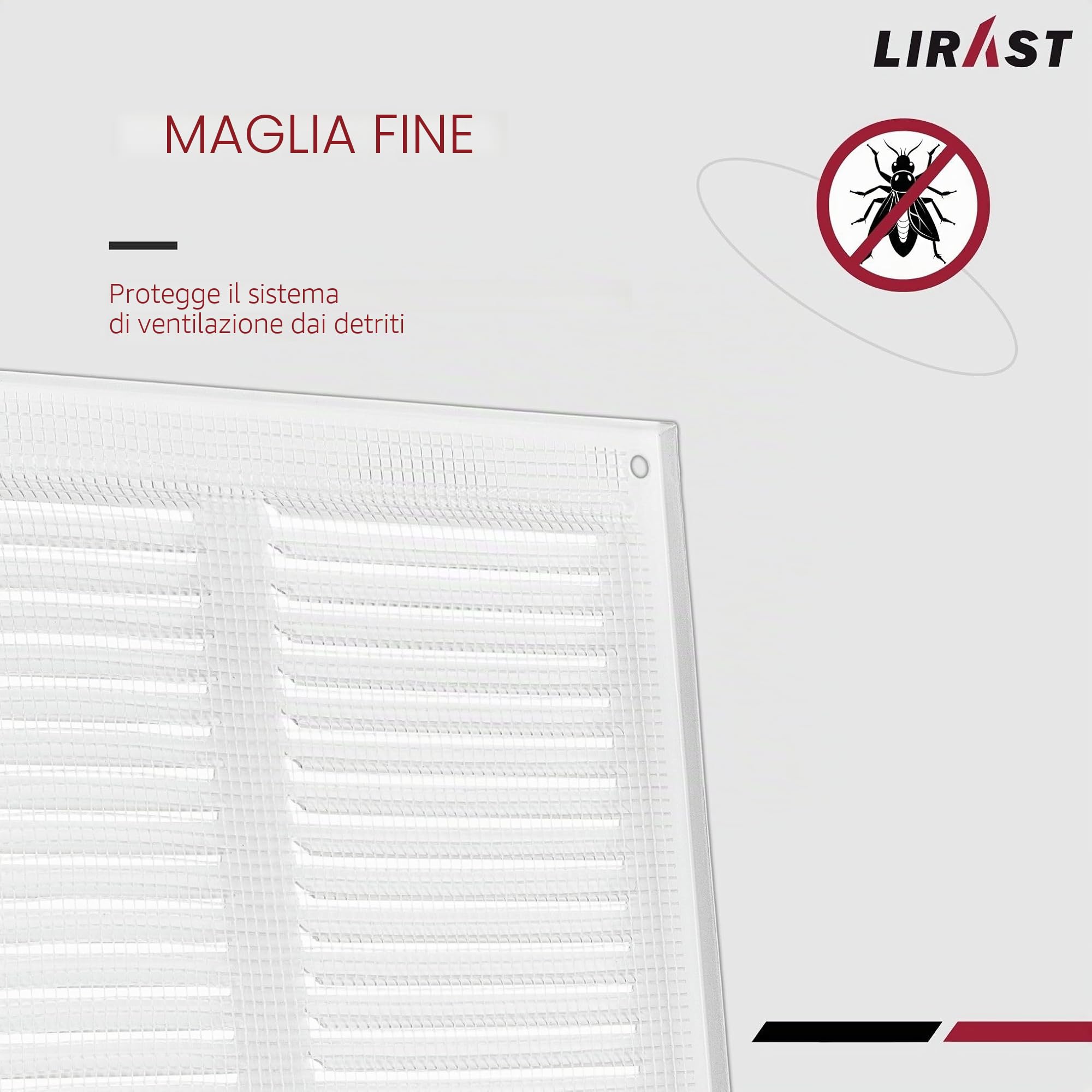 500x500mm Griglie D'Aerazione/Ventilazione in Metallo - Bianca Griglia D'aria con Rete Anti Insetti