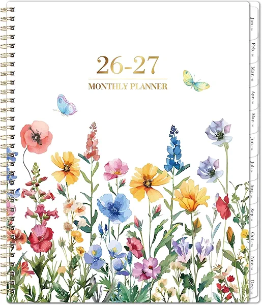 2026-2027 Monthly Planner/Calendar - 2 Year Monthly Planner 2026-2027, Jan. 2026 - Dec. 2027, 9" × 11" Calendar Planner 24 Months with Tabs, Twin-Wire Binding, Double-Side Pocket, Holiday ＆ Note Pages