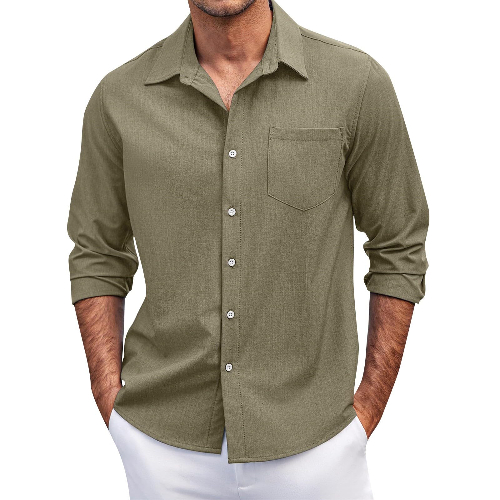 DNKZWUPUP Mens Long Sleeve Shirts Casual Regular Fit Button Down Shirts for Men Funny Print Party Holiday Tops