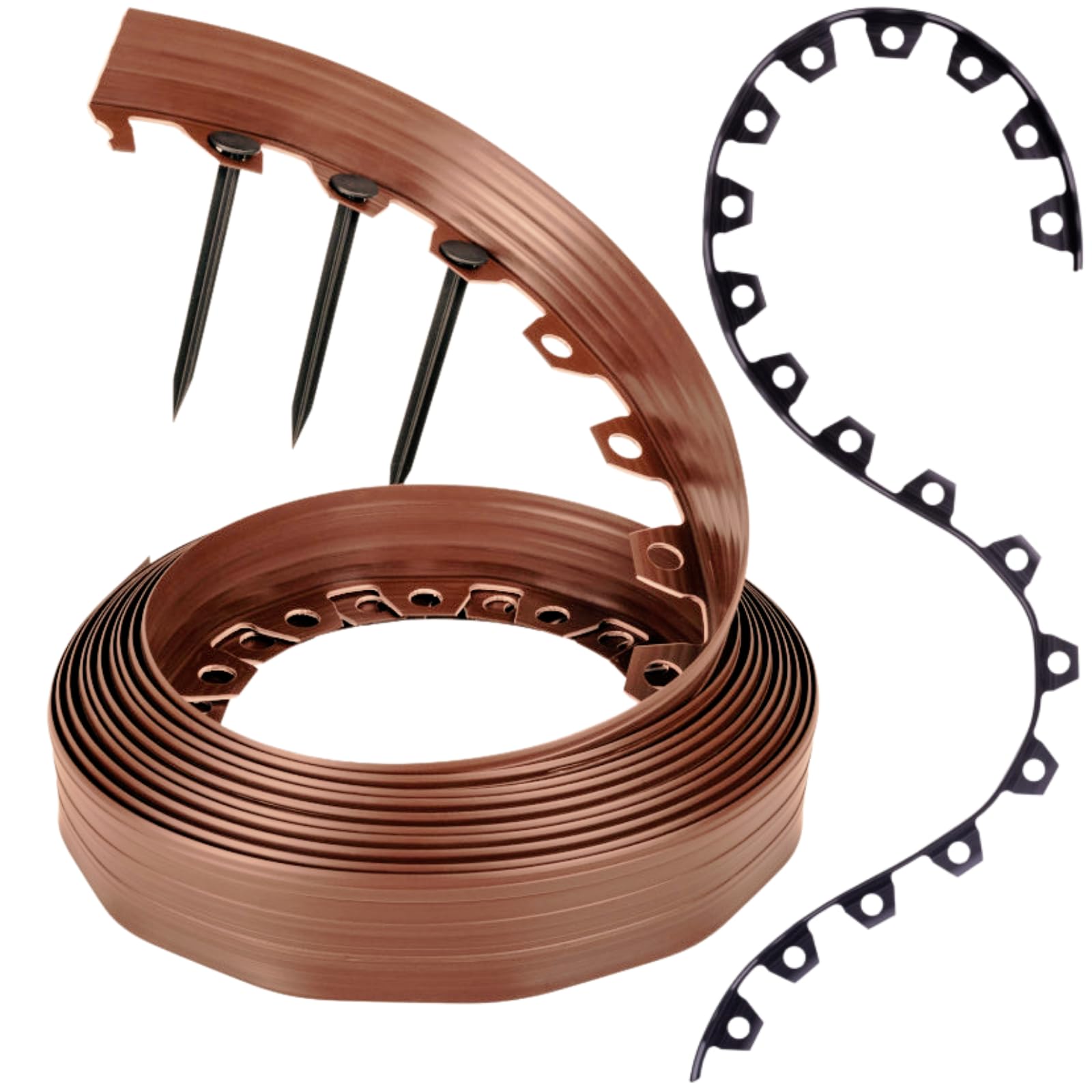 GARDENIX Flexible Plastic Lawn Edging, Weather-Resistant Lawn Edging, Flower Bed Edging, Round, Flower Bed Border