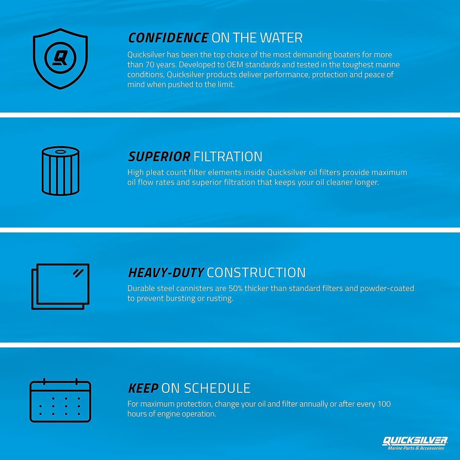 Quicksilver 19485 Oil Filter for MerCruiser Diesel Engines