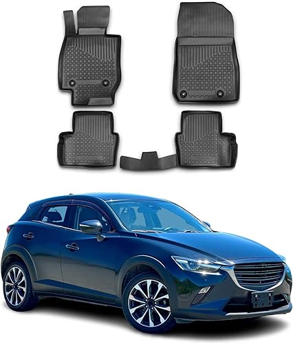 Miniatura 10 de OMAC USA All Weather Custom Fit 3D Cargo Liner Trunk Mat Black Waterproof Protector Mazda CX 3 2016-2018 Modelos