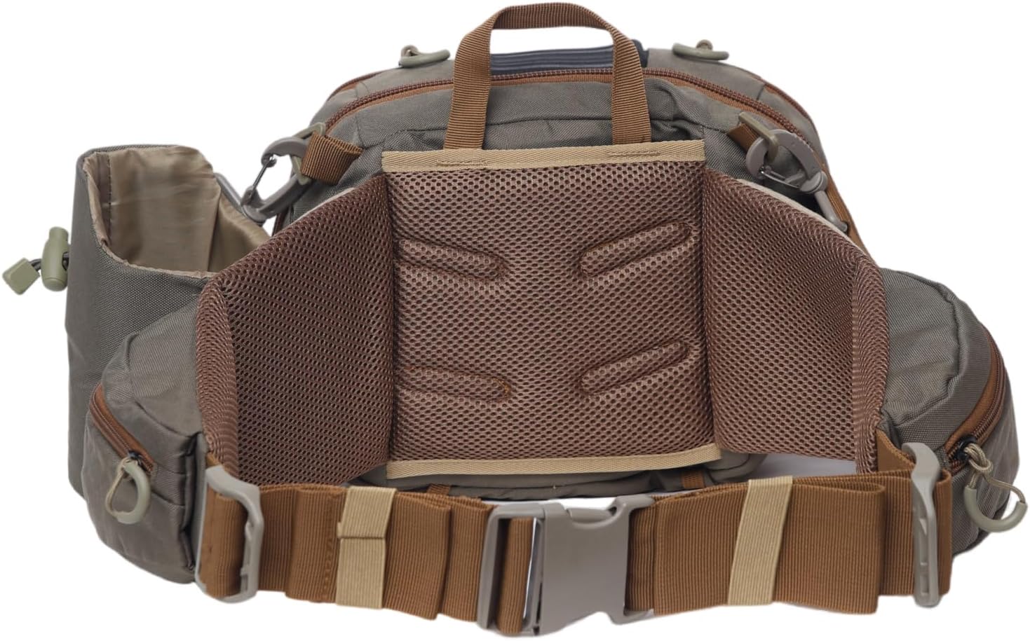 Fly Fishing Large Waist Pack with Water Bottle Holder, Wide Fanny Fishing Tackle Storage Bags - Image 2