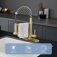 Vista 22 de AIMADI Matte Black Kitchen Faucet,Black and Gold Kitchen Faucet with Pull Down Sprayer Commercial Single Handle Spring Sink Faucets Suitable for